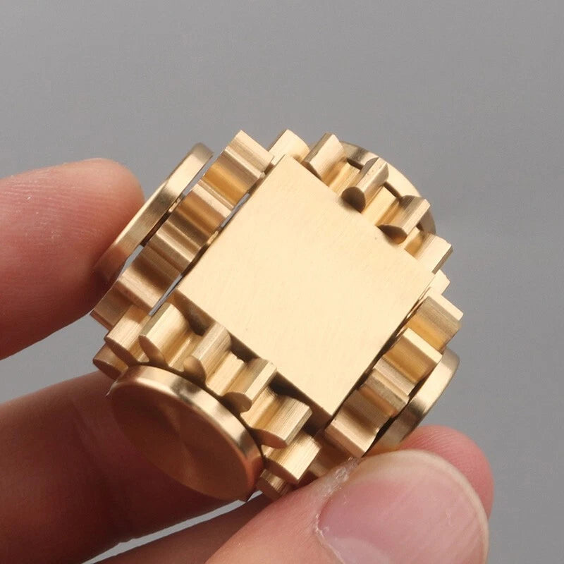 Fidget Spinner Four Gear Cube Brass Gyro Mechanical Fidget Slider EDC Toys Gift 07FC0E-D4 - KOEEK