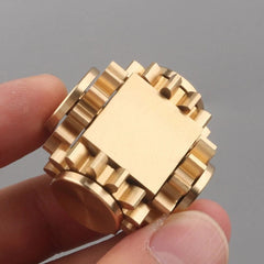 Fidget Spinner Four Gear Cube Brass Gyro Mechanical Fidget Slider EDC Toys Gift 07FC0E-D4 - KOEEK