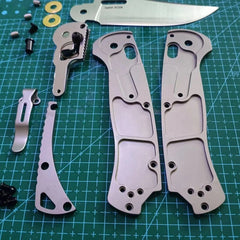 1 Set Titanium Scales +14C28N Stainless Steel Blade for Benchmade 15535 Knives 07FC0E-D4 - KOEEK