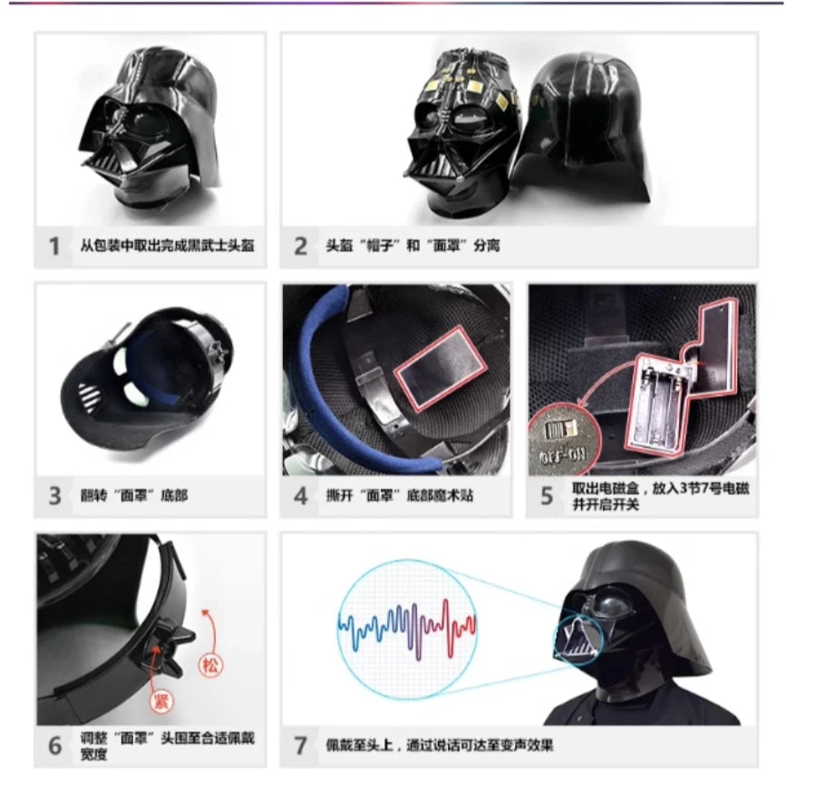 HCMY Star Wars The Black Series Darth Vader Variable Voice 1/1 Helmet Headwear 07FC0E-D4 - KOEEK