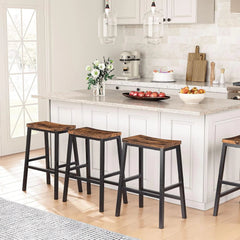 Bar stool, set of 2 bar chairs, 23.6-inch saddle stool 07FC0E-D4 - KOEEK