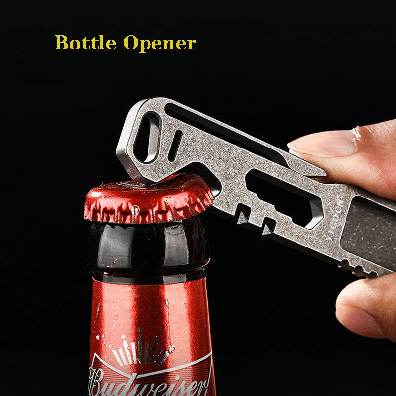 Titanium Crowbar Pry Bar Wrench Spanner Bottle Opener clip Quality EDC Tool 07FC0E-D4 - KOEEK