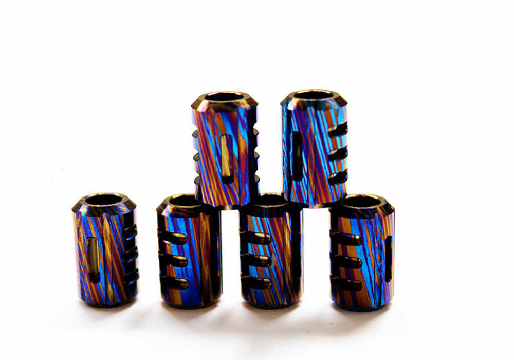 EDC Titanium Timascus Damascus Folding Knife Lanyard Umbrella Rope Knife Pendant 07FC0E-D4 - KOEEK