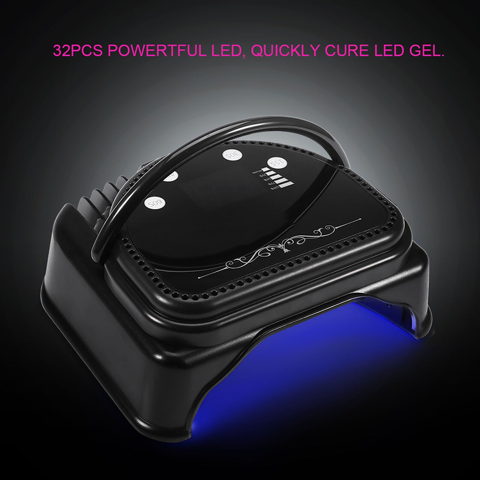 new 64W 32PCS LEDS CORDLESS RECHARGEABLE NAIL LAMP DRYER MACHINE MANICURE TOOL HGF koeek - KOEEK