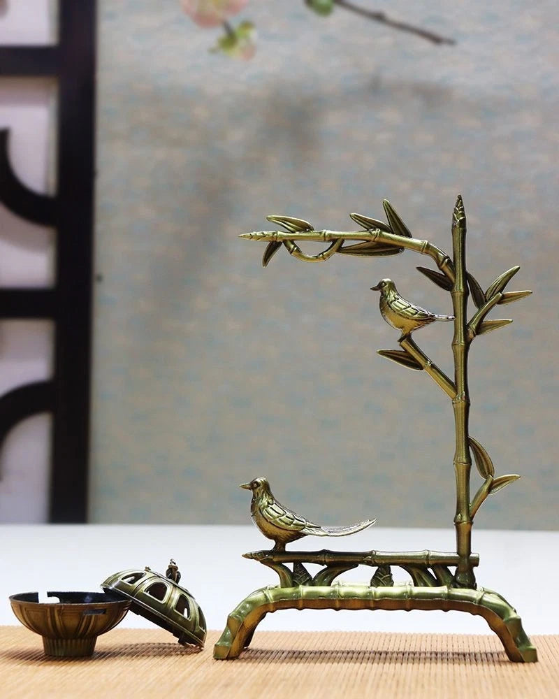 Bamboo Style Hanging Incense Burner Home Indoor Decor Chinese Censer 07FC0E-D4 - KOEEK