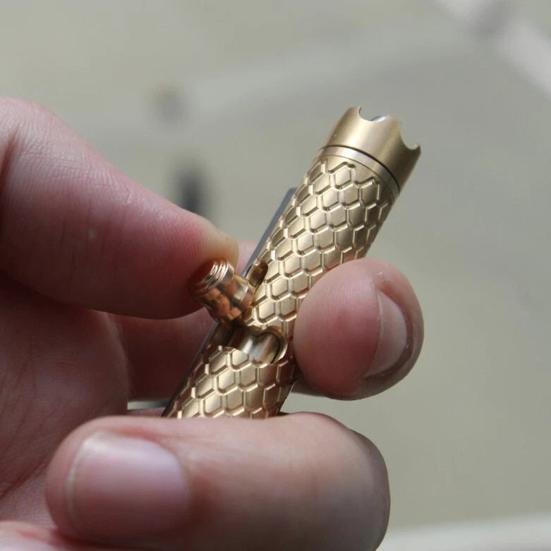 Brass Bolt Action Ballpoint Pen Signature Writing Pen with Fidget Spinner EDC 07FC0E-D4 - KOEEK