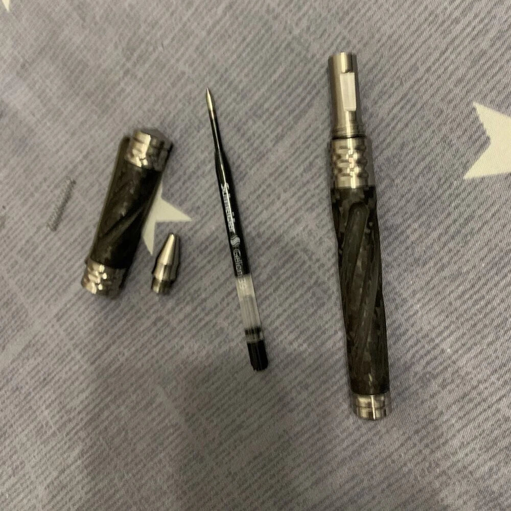 Swirl Solid Titanium Carbon Fiber Ball Pen Business Office Signature Gel Pen EDC 07FC0E-D4 - KOEEK