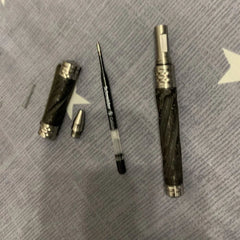 Swirl Solid Titanium Carbon Fiber Ball Pen Business Office Signature Gel Pen EDC 07FC0E-D4 - KOEEK