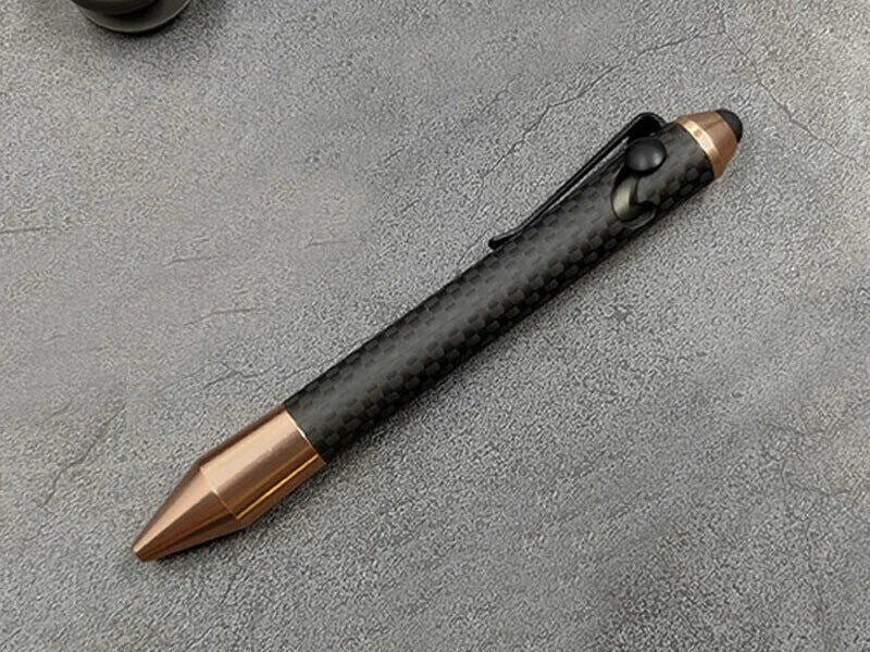 Carbon Fiber Aluminum Alloy Ballpoint Pen Signature Writing Pocket Pen EDC Gift 07FC0E-D4 - KOEEK