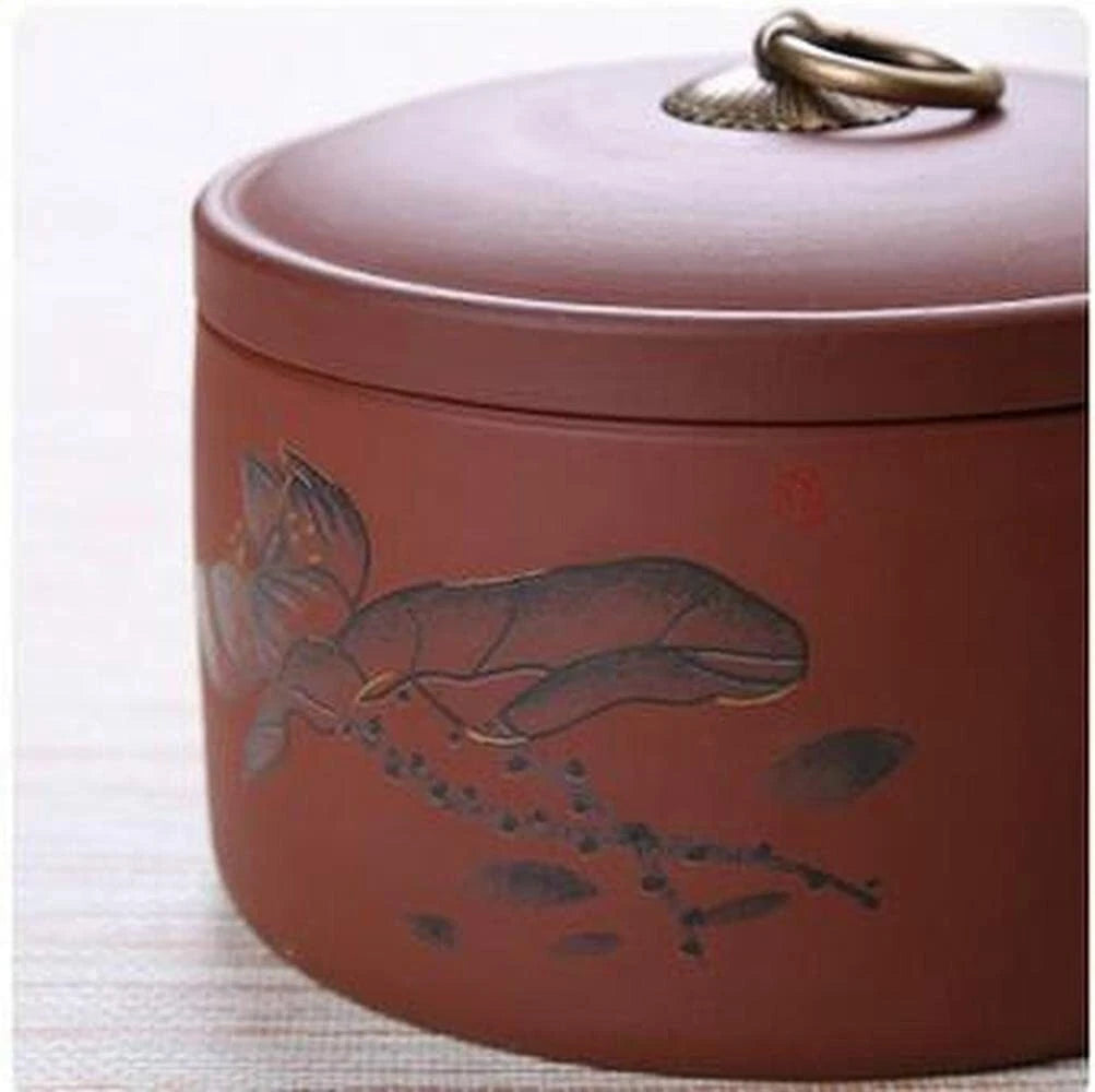 Purple Clay Tea Caddy Puer Tea Storage Tanks Sealed Tea Jar Candy Storage Box 07FC0E-D4 - KOEEK