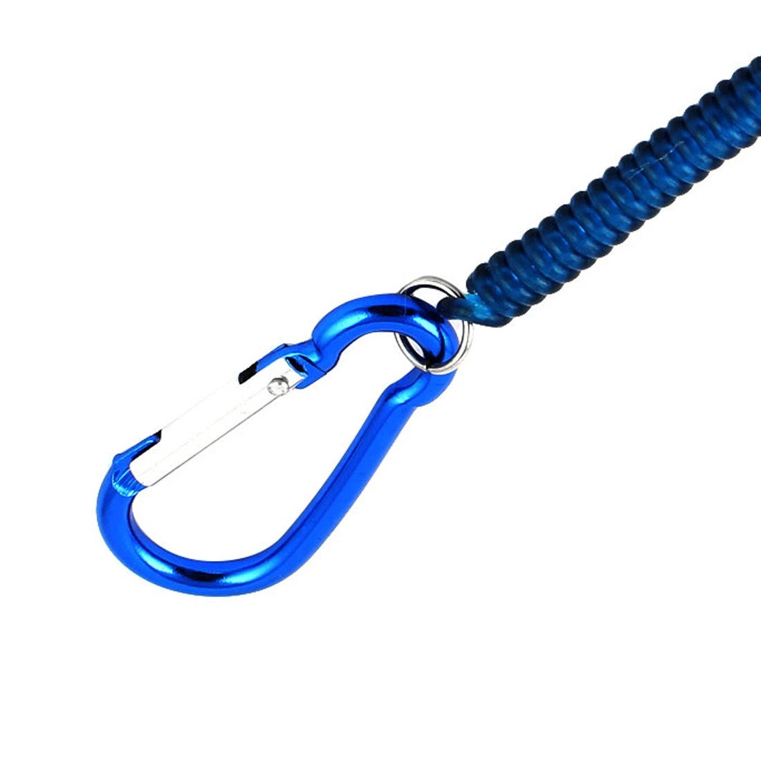 Keychain Spring Coil Elastic Cellphone Snap Hook Cord Retractable Rope Blue 07FC0E-D4 - KOEEK