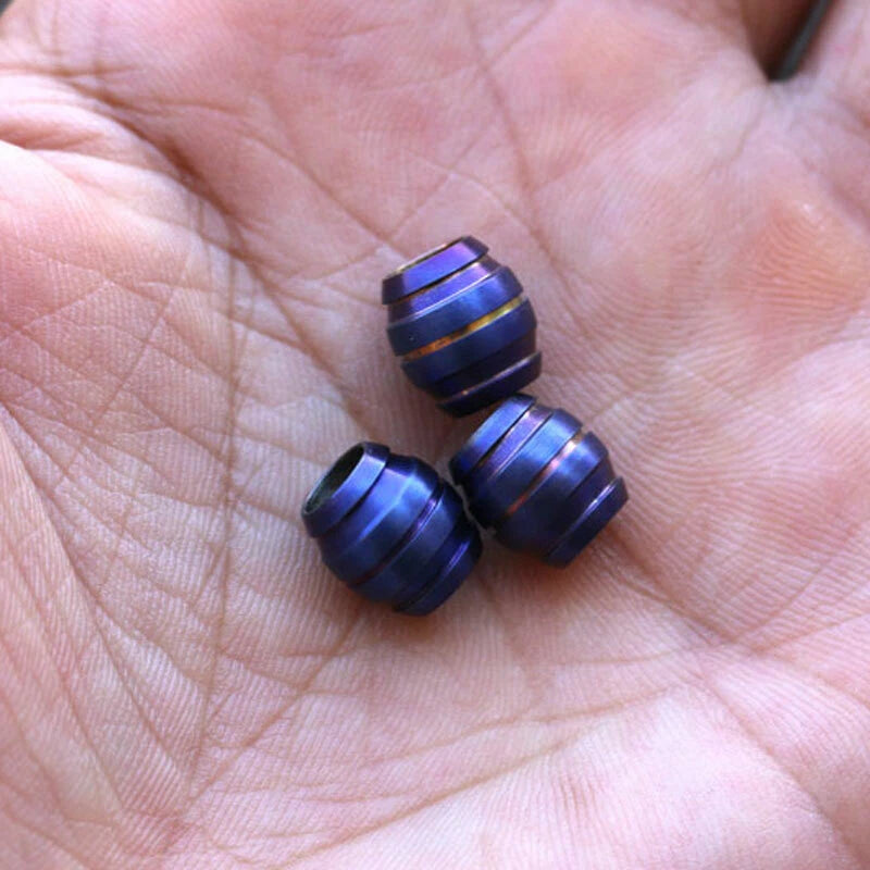 3pcs Titanium Bead Knife Parachute Lanyard Bead EDC Pendant Beads Keychain Tool EDC - KOEEK