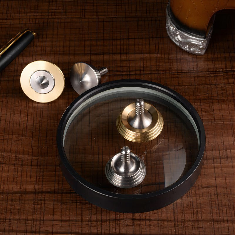 Stainless Steel Brass Spinning Top Desktop Gyro Gyroscope EDC Fidget Toy Gift 07FC0E-D4 - KOEEK
