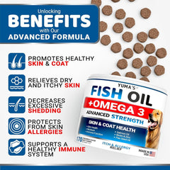 used Omega 3 Fish Oil for Dogs - 170 Chews - Skin and Coat 170 - & 07FC0E-D4 - KOEEK