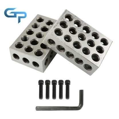 1-2-3 123 BLOCK SET 23 HOLES With Screws HEX KEY MATCHED PAIRS .0001" PRECISION