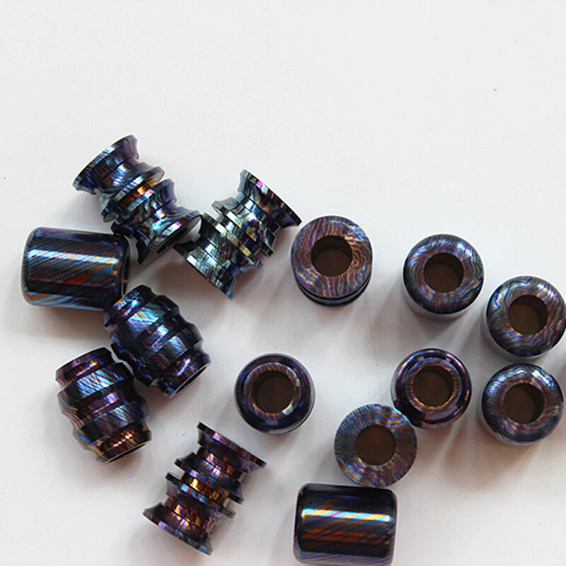 EDC Titanium MokuTi Timascus Lanyard Umbrella Beads Pendant Necklace DIY Bead 07FC0E-D4 - KOEEK