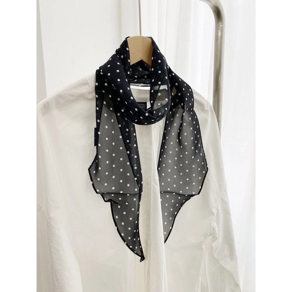 Womens Real Silk Black Stripe Scarf Fashion Necktie Neckerchief Fashion Accesory 07FC0E-D4 - KOEEK