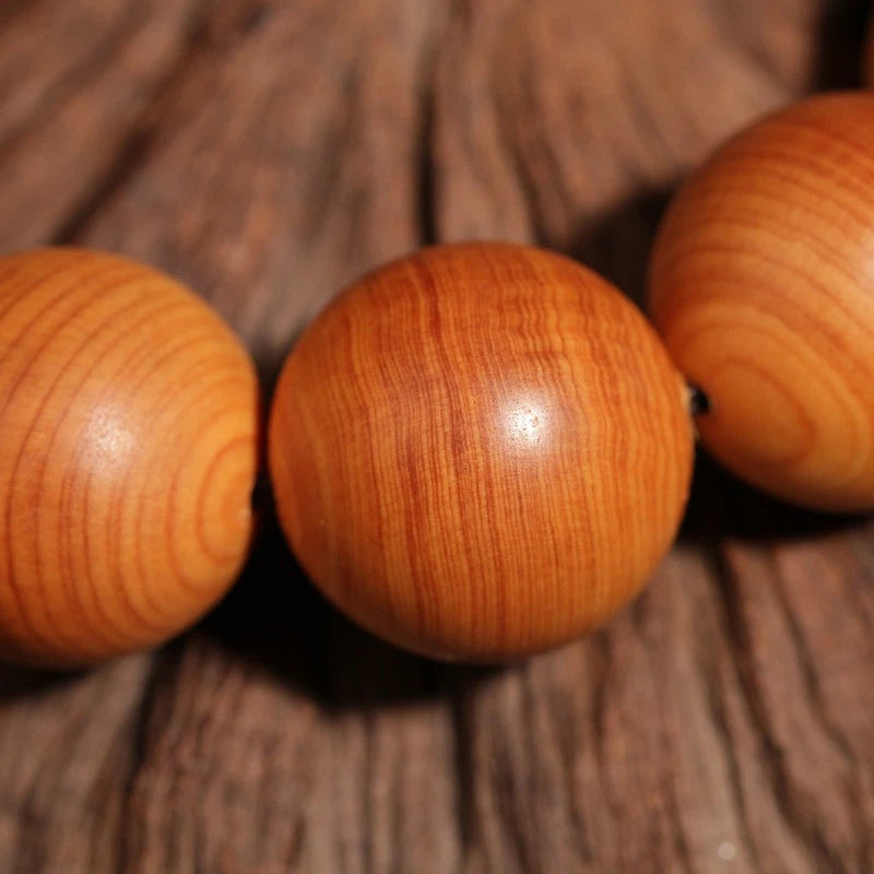 15mm Exquisite Cliff Cypress Prayer Bead Buddha Bead Hand String Jewelry 07FC0E-D4 - KOEEK