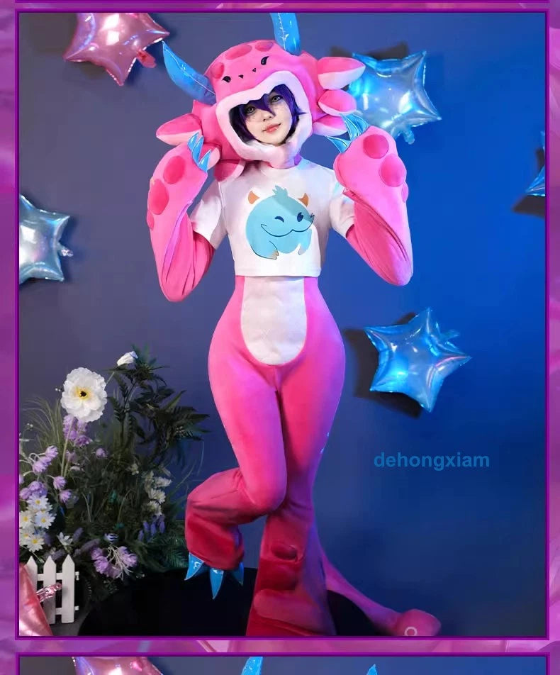 LOL League of Legends Neeko Cosplay Costume Outfit Headgear Tail Halloween Gifts 07FC0E-D4 - KOEEK