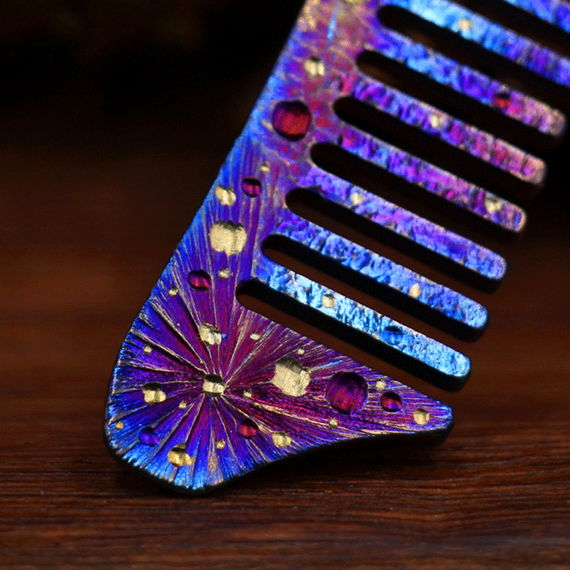 Titanium Comb Anti-static Portable Crowbar Handmade with Bottle Opener EDC Gifts 07FC0E-D4 - KOEEK