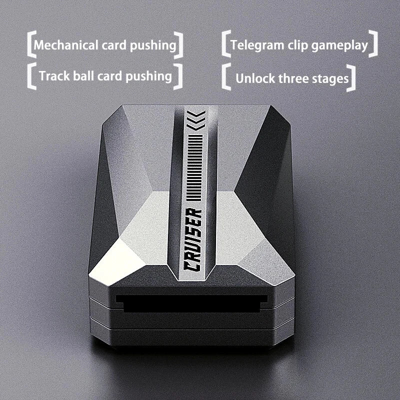 Mechanical Card-pushing Slider Stainless Steel Fidget Spinner Men EDC Toys Gift 07FC0E-D4 - KOEEK
