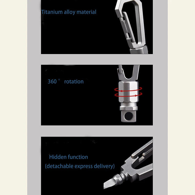 Rotating Titanium Alloy Keychain Dual Quick Release Tool Keyring Car Keychain 07FC0E-D4 - KOEEK