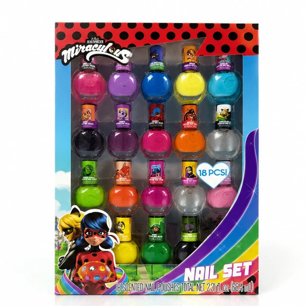 Miraculous Ladybug 18pc Nail Polish in Box – Kids Gift Set, Gift for Children MIRACULOUS - KOEEK