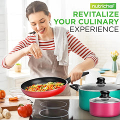 15-Piece Non-Stick Kitchen Cookware Set, PFOA/PFOS Free 07FC0E-D4 - KOEEK