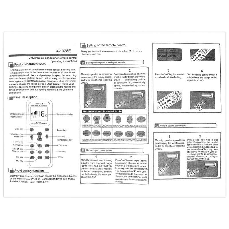 ny Aire acondicionado universal IR AC Control fjernbetjening til Multimarca mere 1000