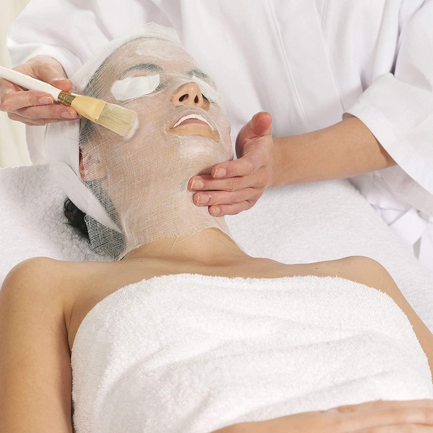 new Gauze Facial Mask,  Cotton Pre-Cut for Spa, High Frequency...