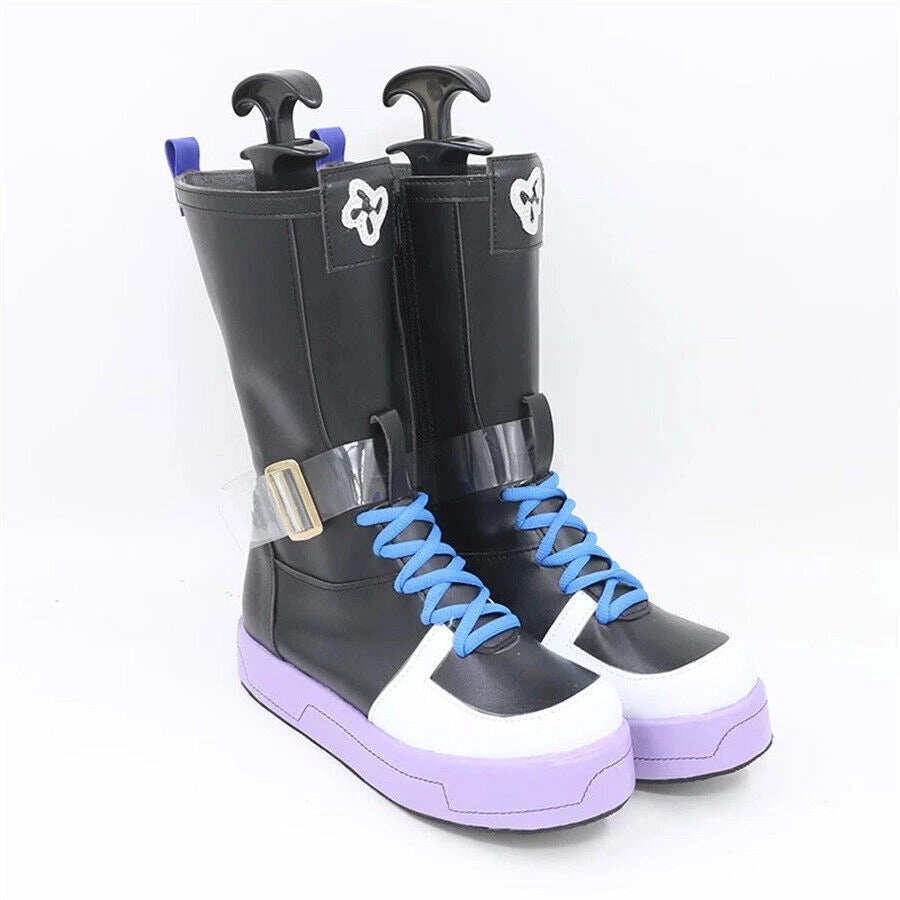 Anime Unisex Arknights Mizuki Cosplay PU Shoes Halloween Party Cos Long Boots 07FC0E-D4 - KOEEK
