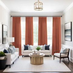 Terracotta curtains, 84 inches long, 2 panels, dimensions: 52 x 84 inches 07FC0E-D4 - KOEEK