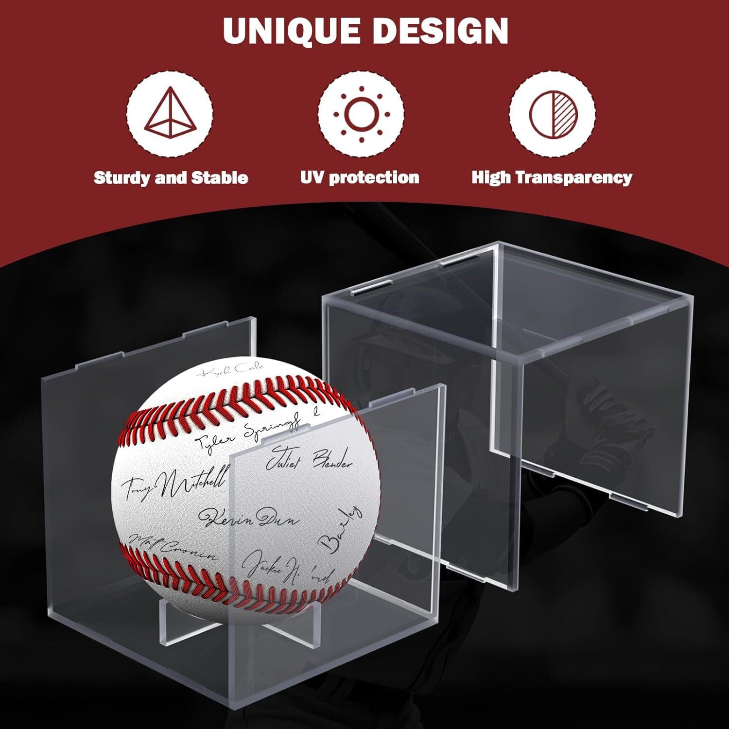 new Leffis Baseball Display Case, Holder 1P Clear LEFFIS - KOEEK