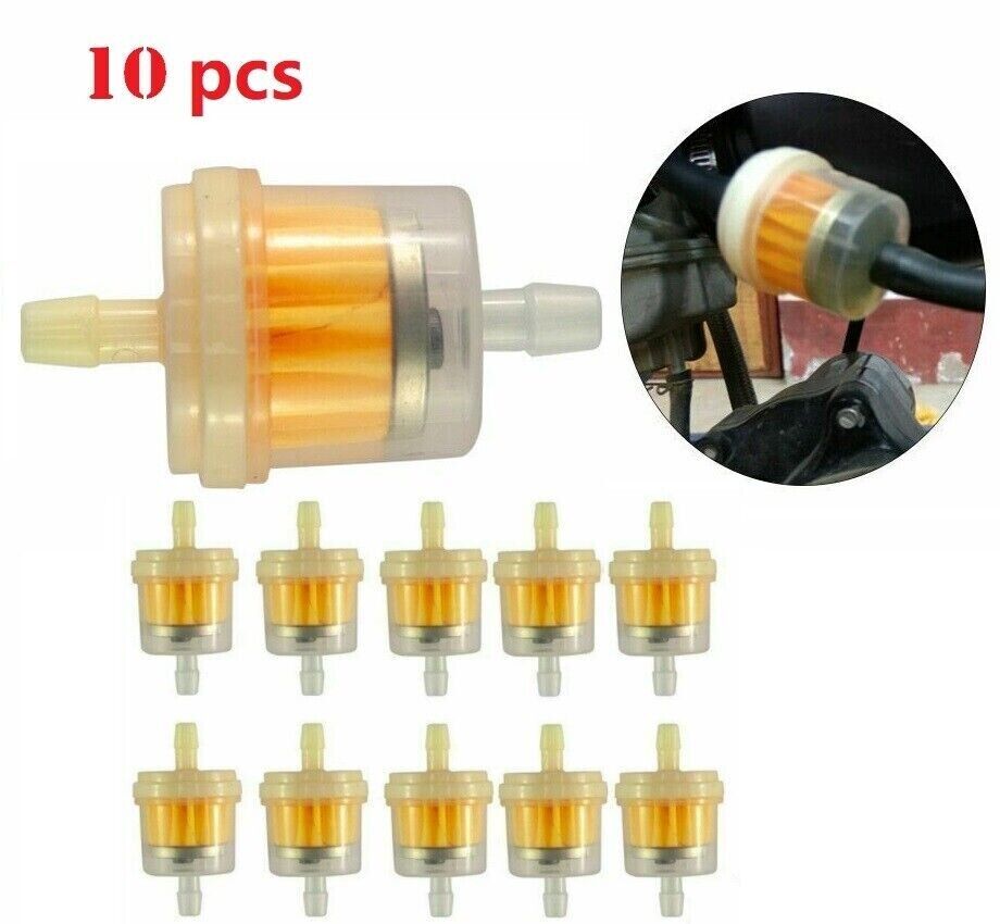 10PCS Motor Inline Gas Oil Fuel Filter Small Engine For 1/4'' Line 6-7mm Hose US