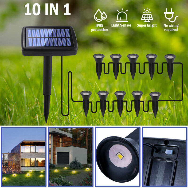 nye Luces LED Solares De Patio Lamparas Solares Patio Luz Solar Para Jardin 10 Luces