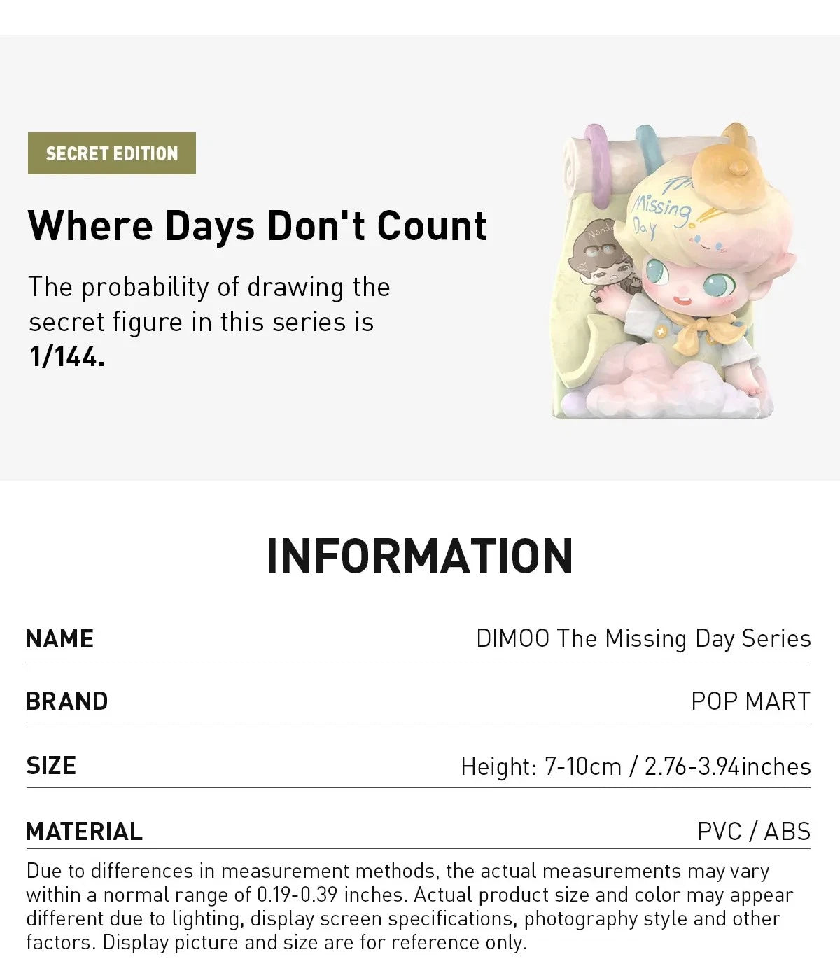 Authentic DIMOO The Missing Day Series Blind Box Figures Toys Gift 07FC0E-D4 - KOEEK
