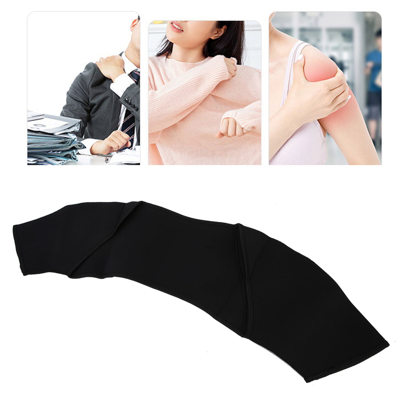 new Double Shoulder Support Warm Keeping Brace Elastic Strap Arthritis Warm Pad GBD koeek - KOEEK