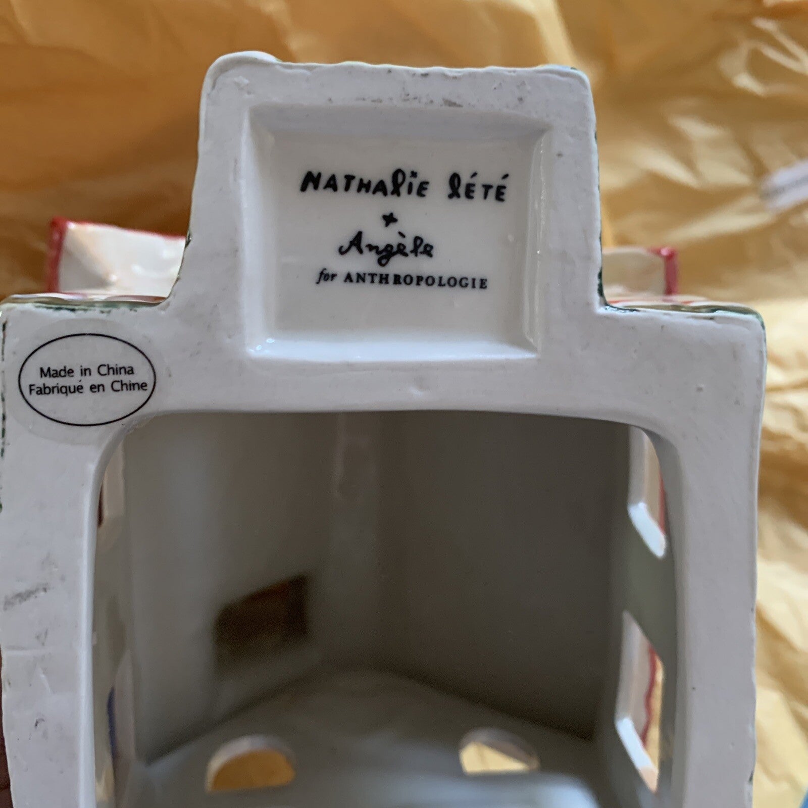 Anthropologie Nathalie Lete Holiday Village House Peach Tea Light Cottage NWT ANTHROPOLOGIE - KOEEK