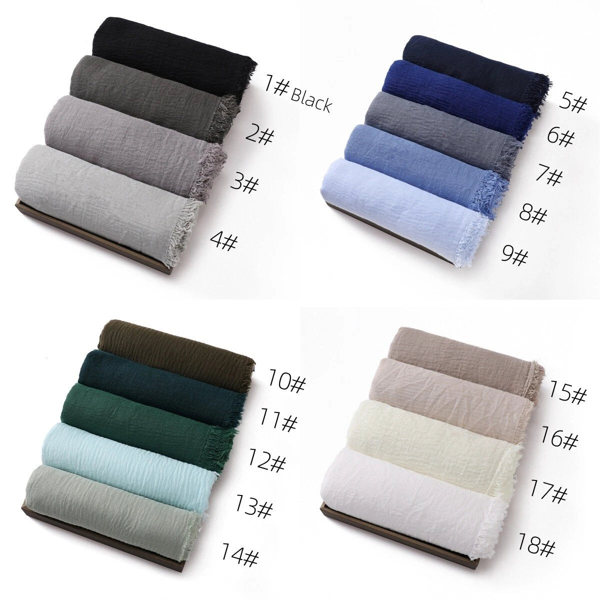 Women's Hijabs Scarf Solid Cotton Blend Breathable Muslim Scarf Shawls and Wraps 07FC0E-D4 - KOEEK