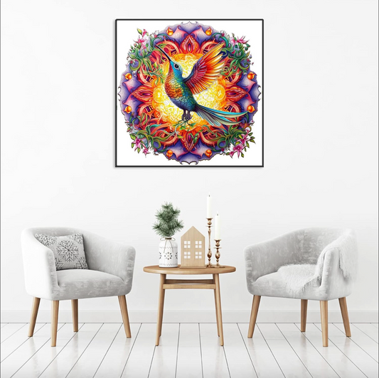 nye diamantmalingssæt til voksne, Mandala Hummingbird 5D diamantkunstsæt til Ki