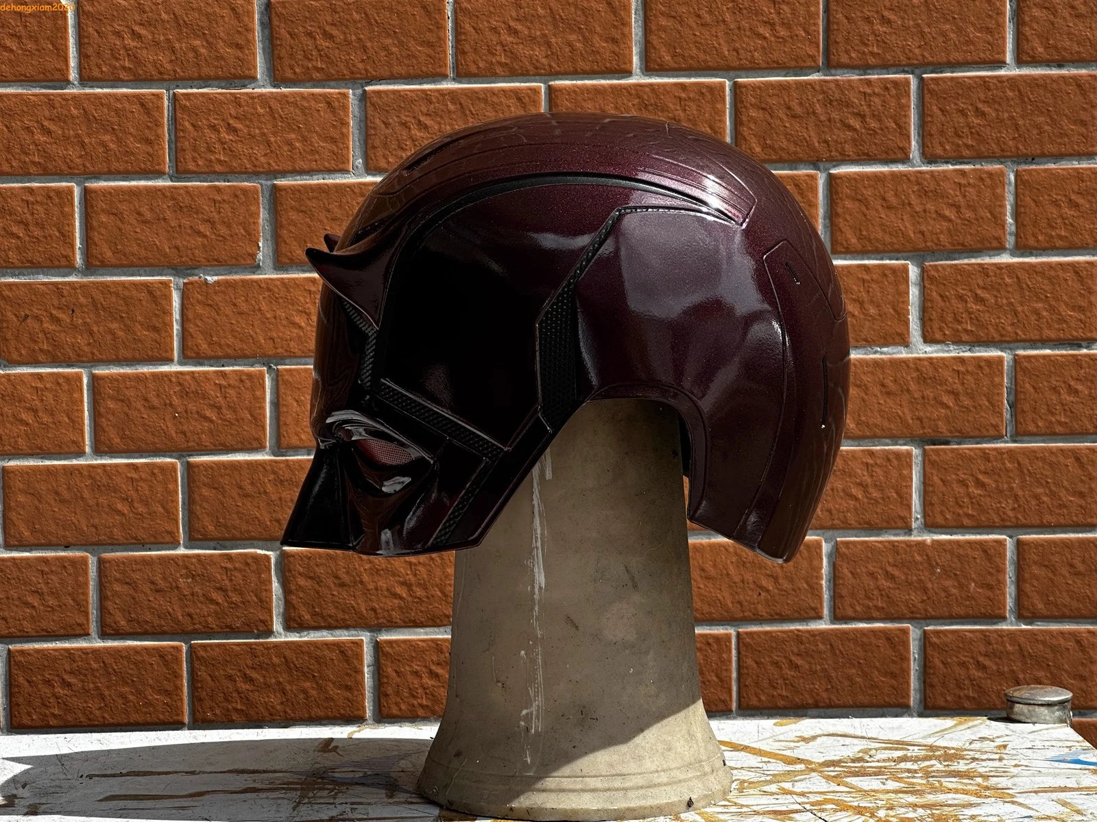 Daredevil Head Mask Matt Murdock Cosplay Half Face FRP Mask Prop Halloween Gift 07FC0E-D4 - KOEEK