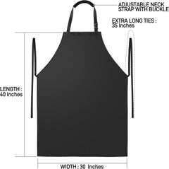 new Waterproof Apron with Comfortable Adjustable Bib Rubber Vinyl Black 07FC0E-D4 - KOEEK