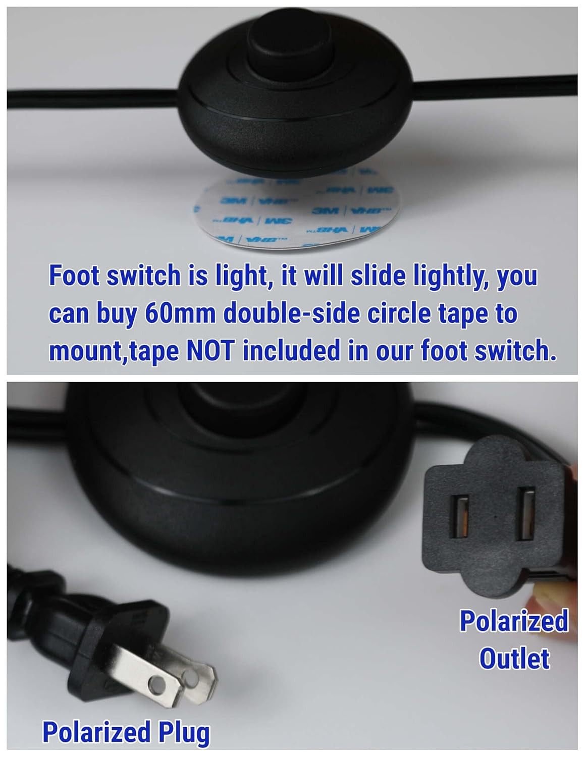 new 6ft/1.8m On/Off Extension Cord Foot Switch Pedal, in Middle of Cord,... 07FC0E-D4 - KOEEK