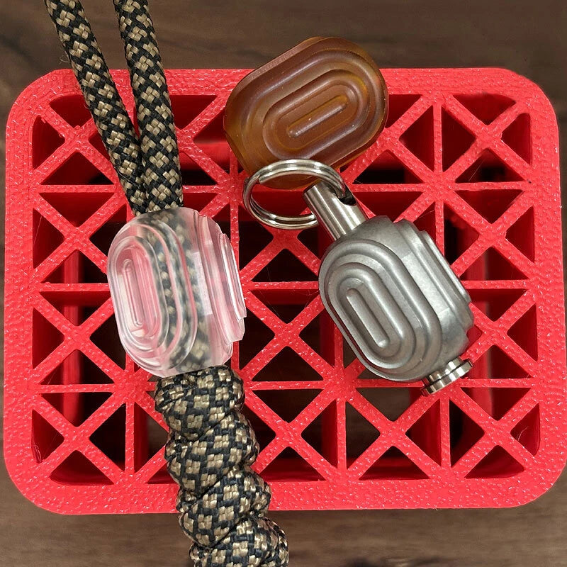 PC PEI Titanium Knife Bead Keychain Pendant Lanyard Paracord DIY EDC Accessories 07FC0E-D4 - KOEEK