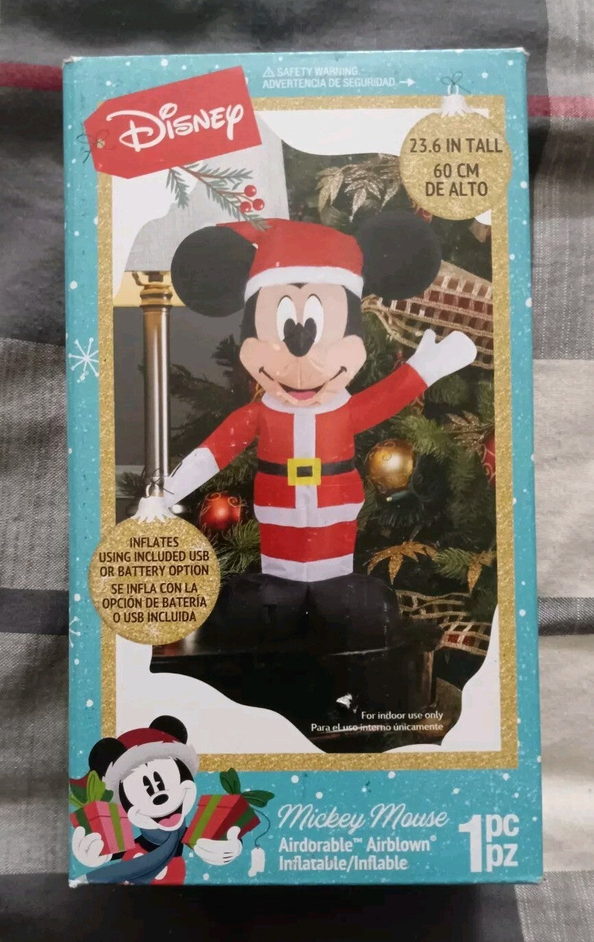 2pk Disney Mickey & Minnie Mouse Inflatable Gemmy Christmas Decor 23.6in LED GEMMY - KOEEK