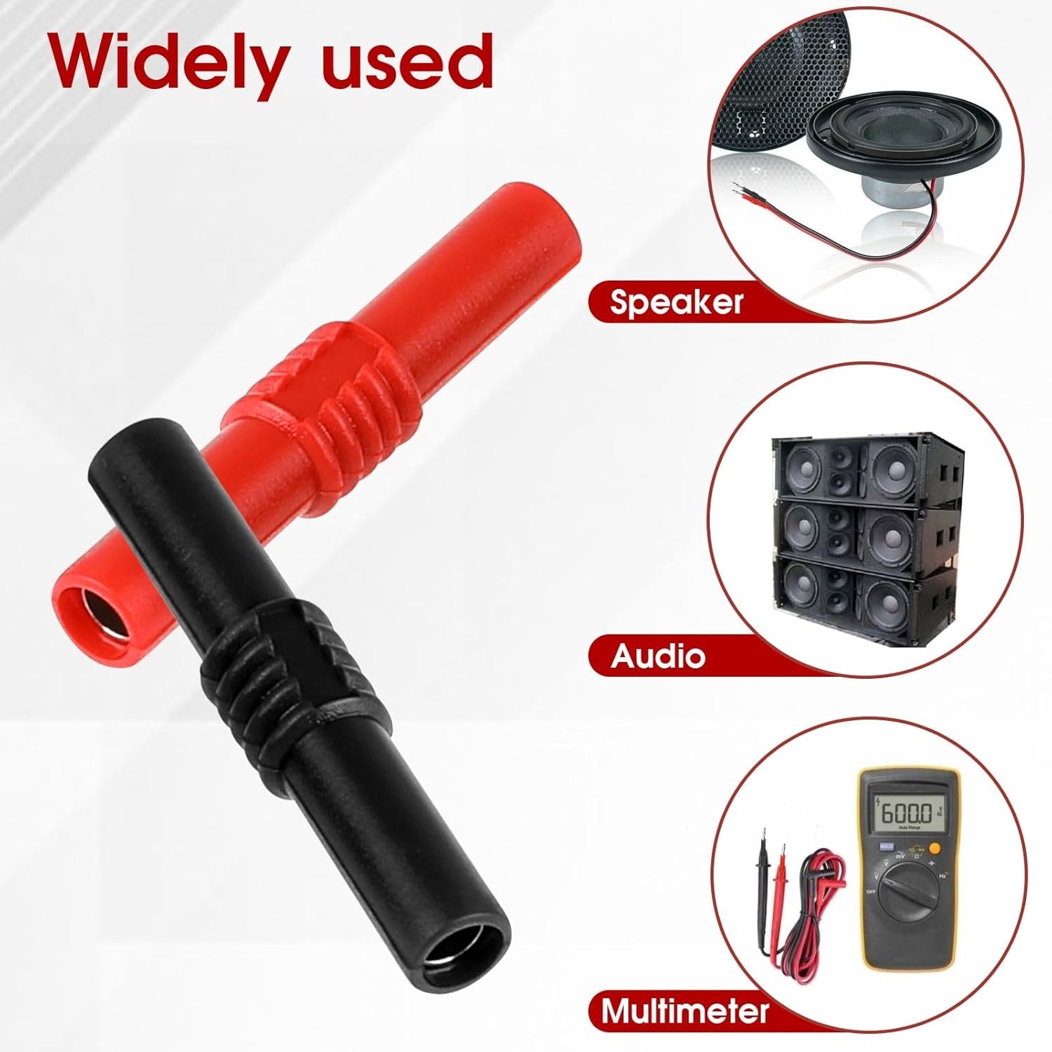 new 10 Pcs 4mm Female Banana Jack Brass Insulated Safety Shrouded Plug Red 07FC0E-D4 - KOEEK