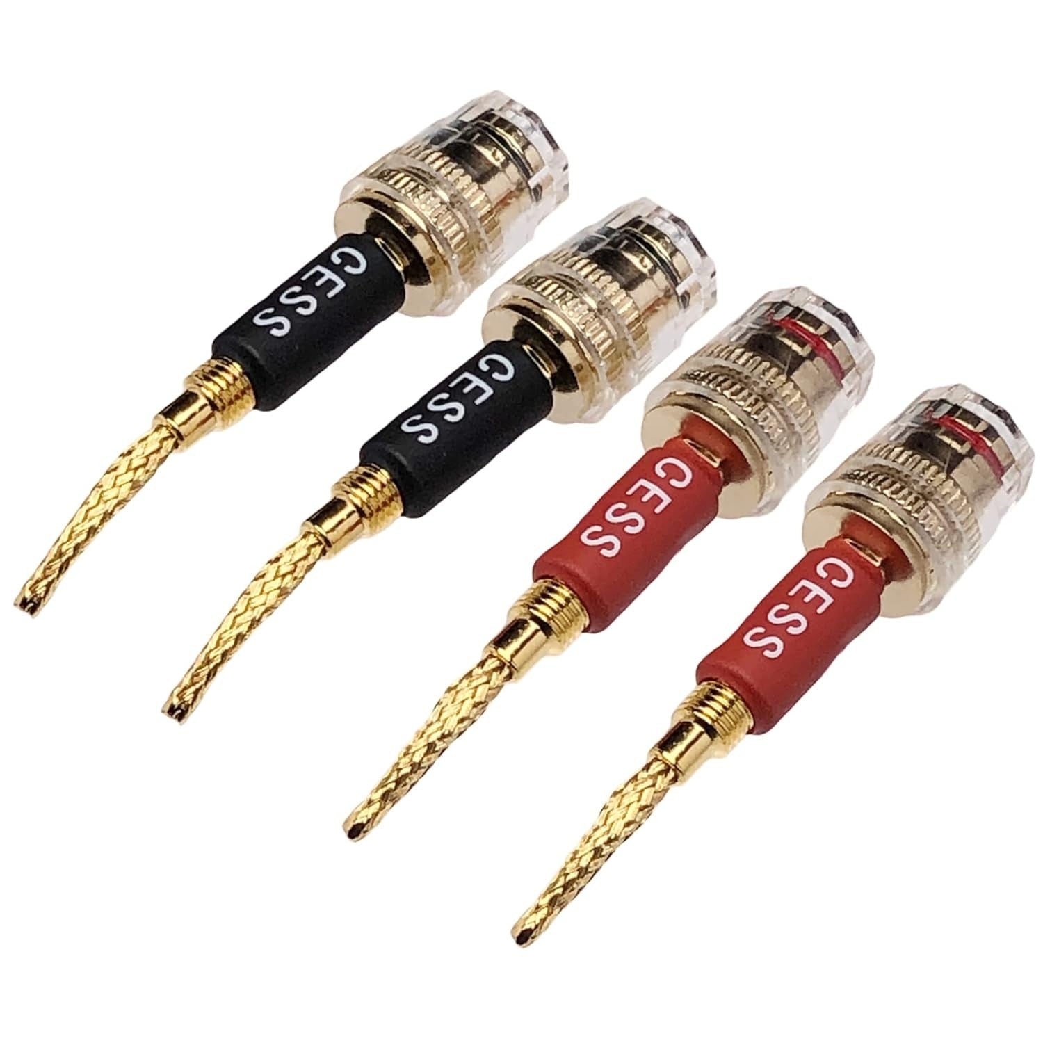 new CNCESS CESS-220 Pin Banana Plug to 4mm Female Jack/Speaker Black & Red 07FC0E-D4 - KOEEK