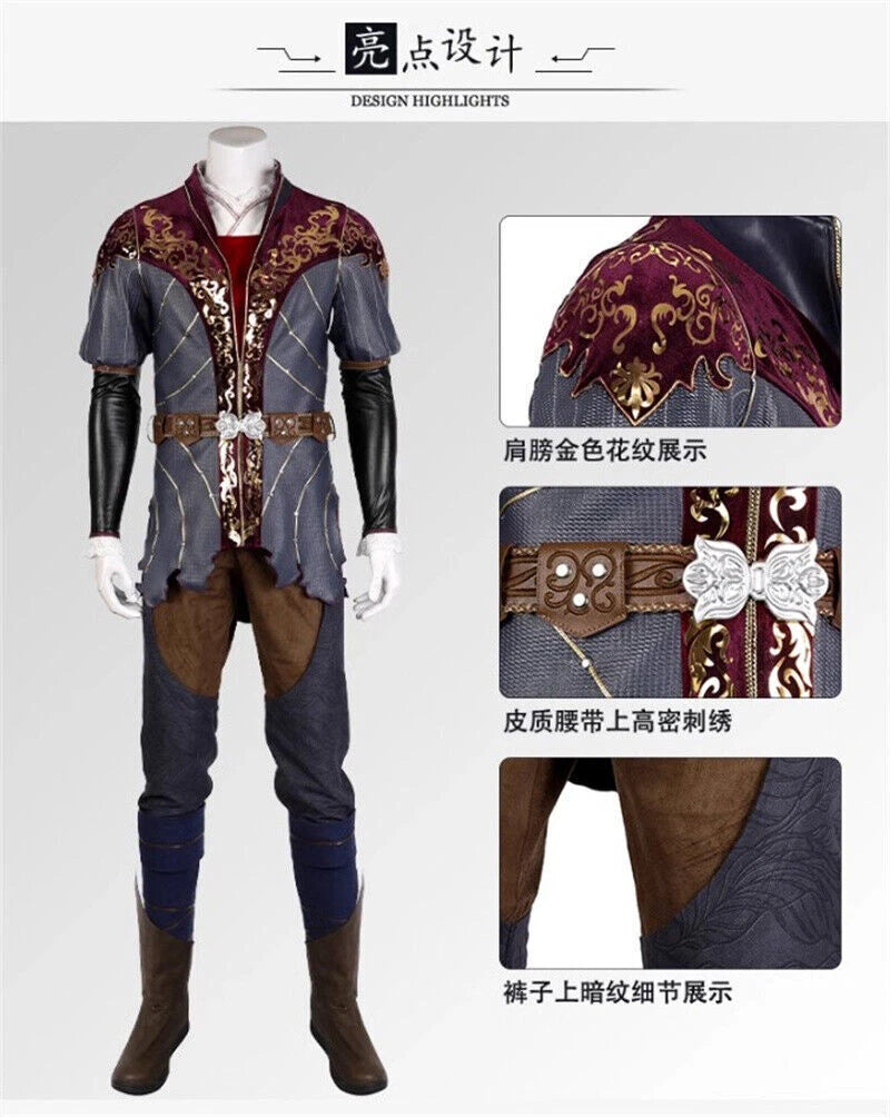 Baldur's Gate 3 Astarion Cosplay Carnival Outfits Middle Ages Game Costumes Suit 07FC0E-D4 - KOEEK