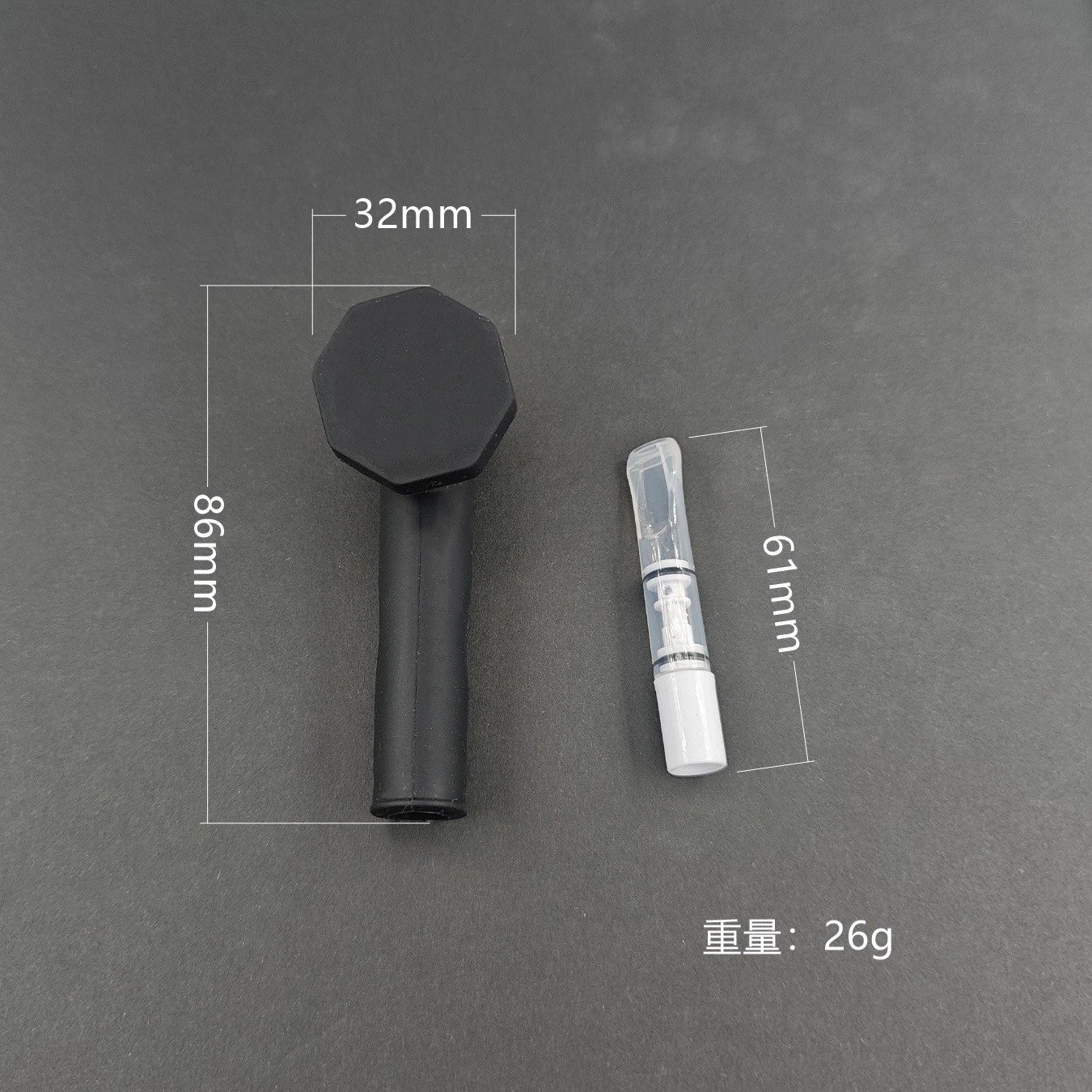 Style Silicone Hand Tobacciana Pipe with Cap Bowl Herb Cigarette Filter Gift 07FC0E-D4 - KOEEK