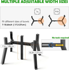 Elevated Dog Bowl Stand for Large Dogs, Adjustable Width 7-10.6" 07FC0E-D4 - KOEEK